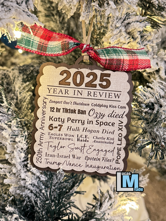 2025 Year In Review Ornament