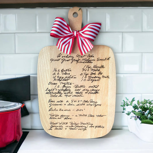 Custom handwritten recipe board
